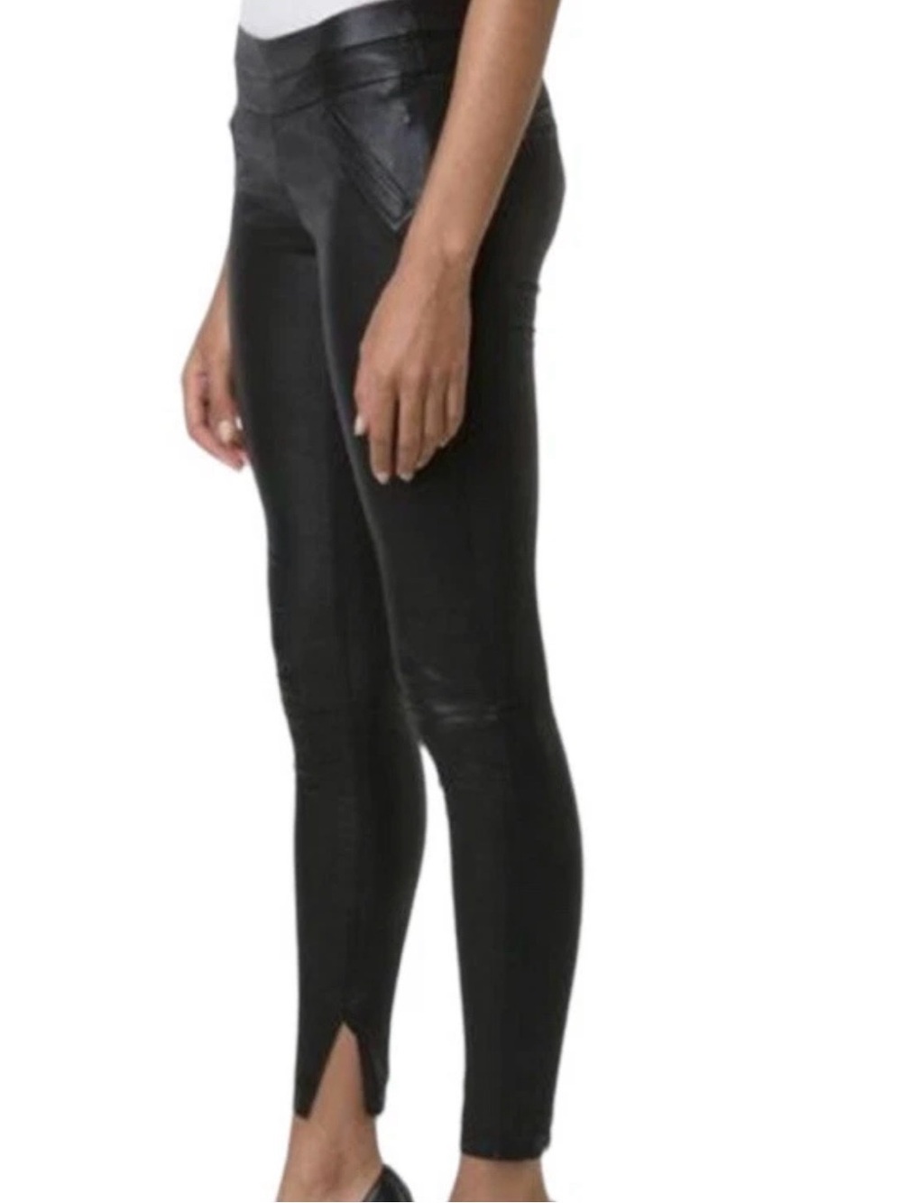 RtA Madrid Black Coated Skinny Ankle Pull-On Pants Size Medium
